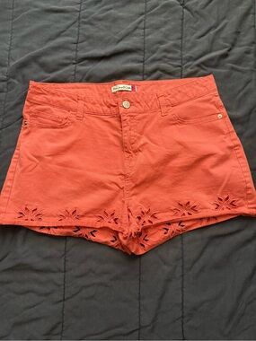 Coral Women's Embroidered Eyelet Shorts